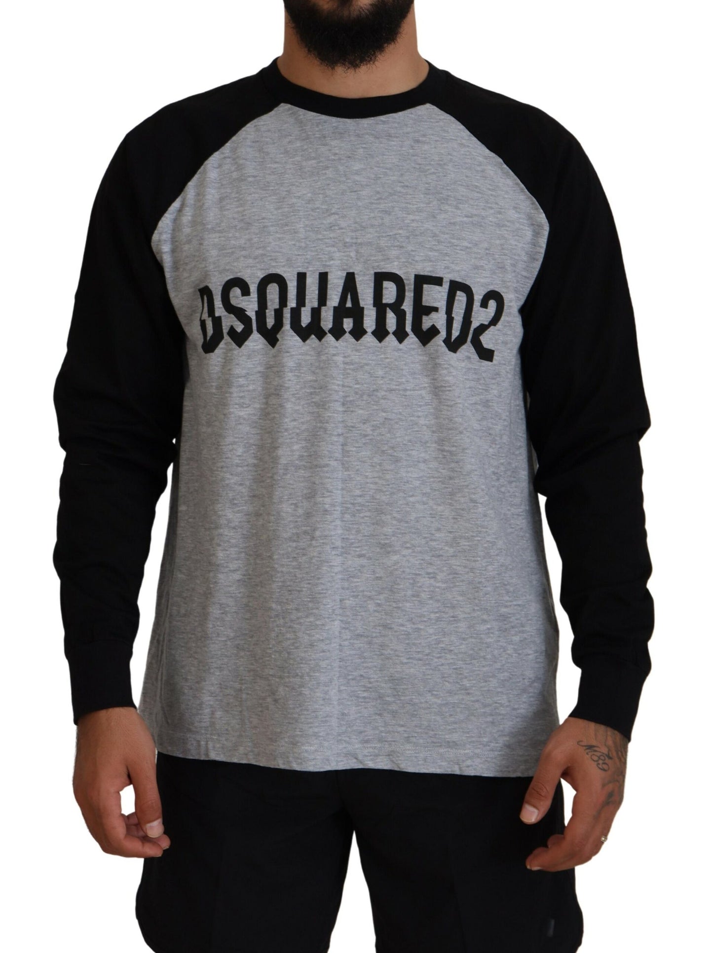 Dsquared² Two Tone Printed Long Sleeves Crew Neck T-shirt Dsquared²