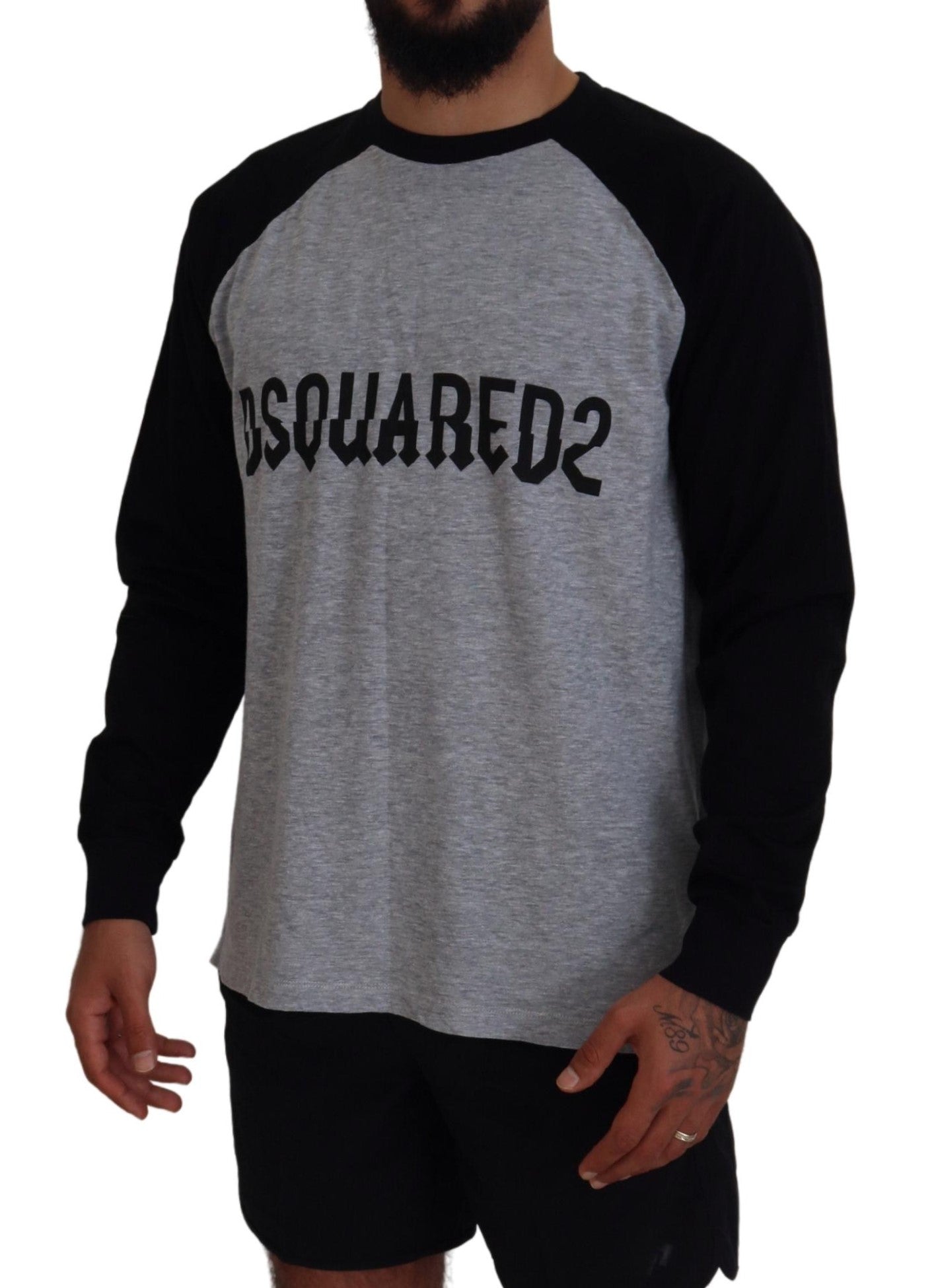 Dsquared² Two Tone Printed Long Sleeves Crew Neck T-shirt Dsquared²