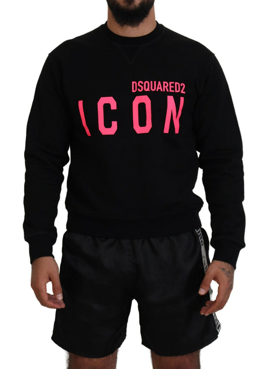 Dsquared² Black Printed Long Sleeves Pullover Sweater Dsquared²