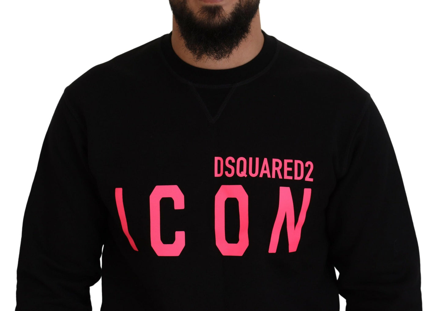 Dsquared² Black Printed Long Sleeves Pullover Sweater Dsquared²