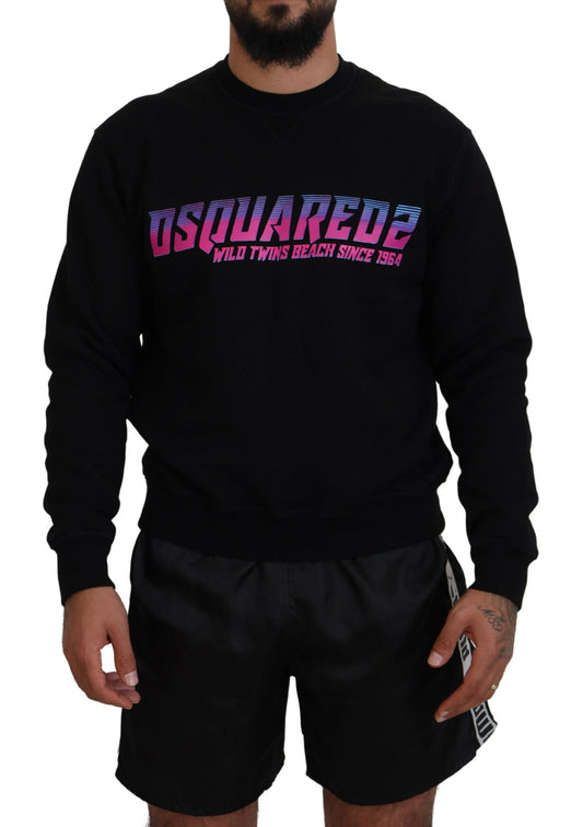 Dsquared² Black Logo Print Long Sleeves Men Pullover Sweater Dsquared²