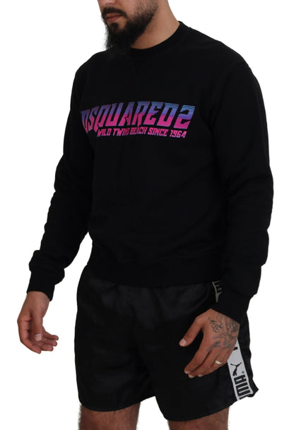 Dsquared² Black Logo Print Long Sleeves Men Pullover Sweater Dsquared²