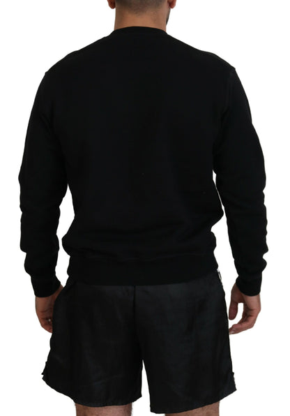 Dsquared² Black Logo Print Long Sleeves Men Pullover Sweater Dsquared²