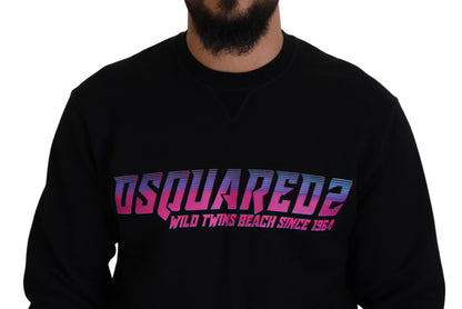 Dsquared² Black Logo Print Long Sleeves Men Pullover Sweater Dsquared²