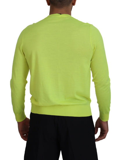 Dsquared² Yellow Green Long Sleeves Men Pullover Sweater Dsquared²