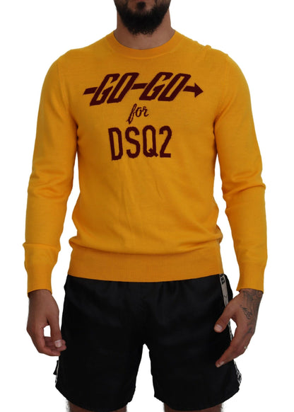 Dsquared² Orange Wool Long Sleeves Men Pullover Sweater Dsquared²