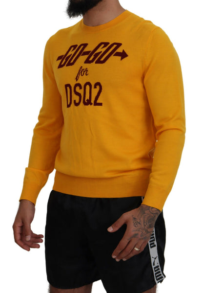 Dsquared² Orange Wool Long Sleeves Men Pullover Sweater Dsquared²