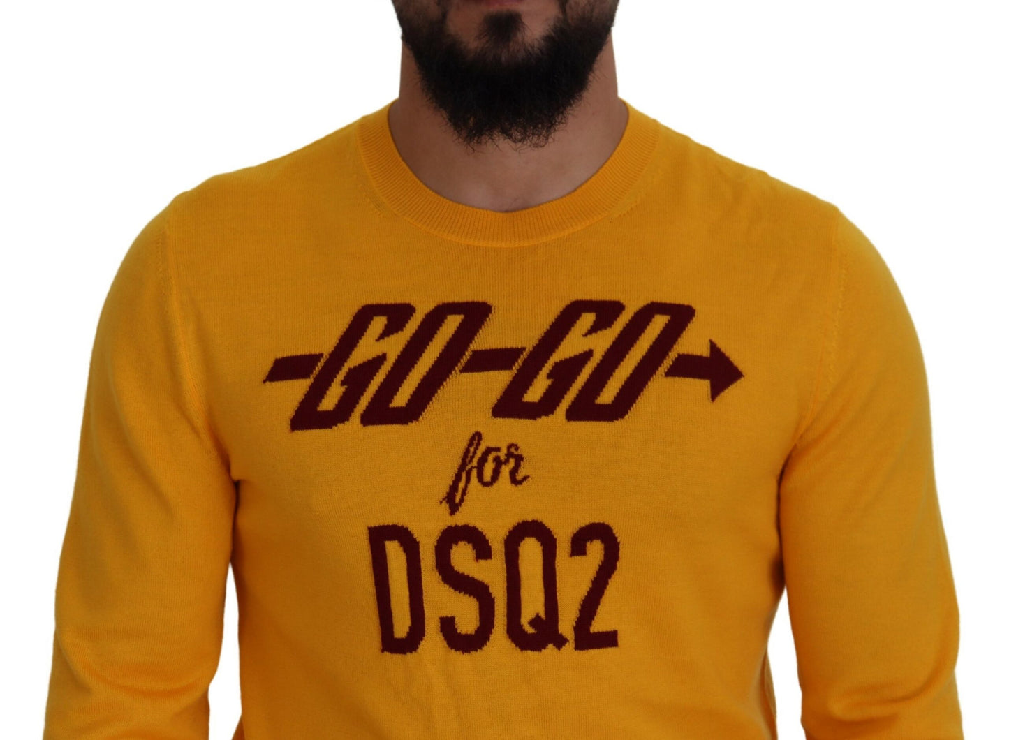 Dsquared² Orange Wool Long Sleeves Men Pullover Sweater Dsquared²