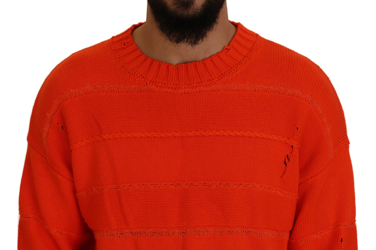 Dsquared² Orange Cotton Long Sleeves Men Pullover Sweater Dsquared²