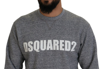 Dsquared² Gray Crystal Embellishment Men Pullover Sweater Dsquared²