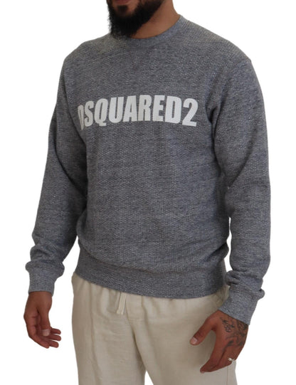 Dsquared² Gray Crystal Embellishment Men Pullover Sweater Dsquared²