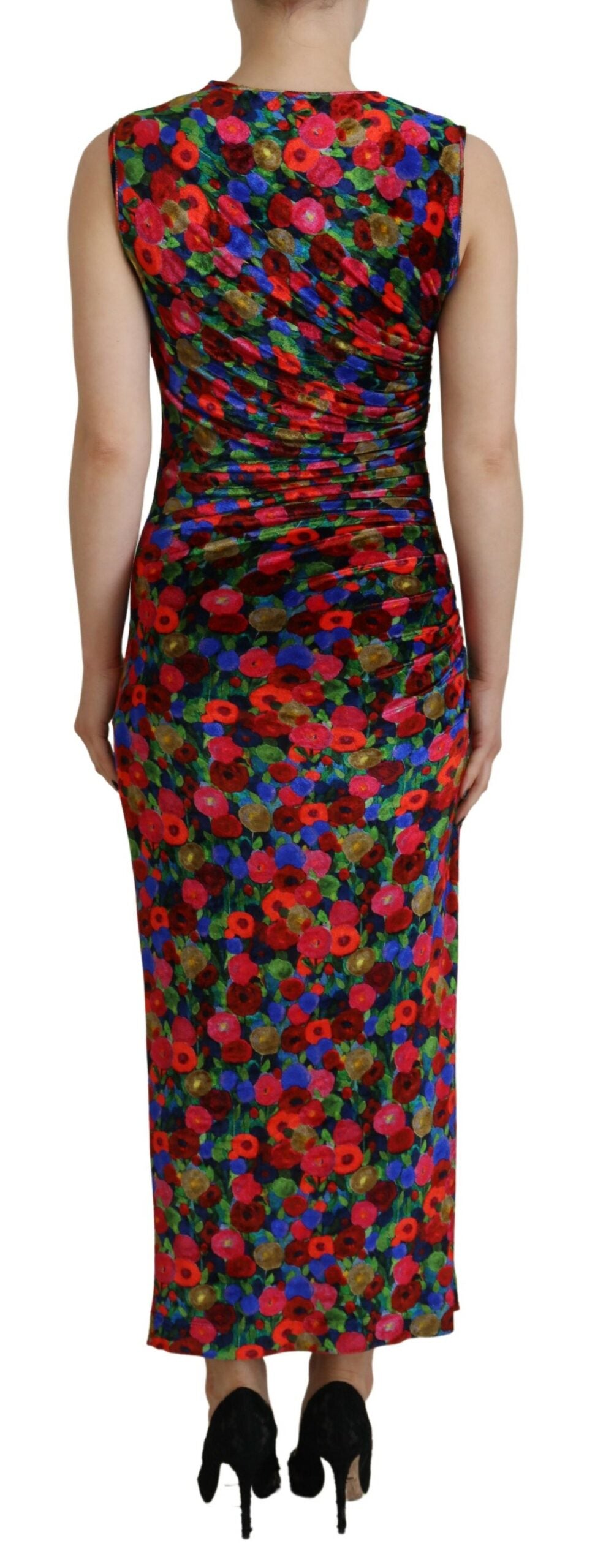 Dsquared² Multicolor Floral Bodycon Ruched Maxi Dress Dsquared²