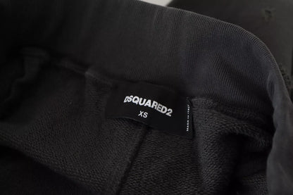 Dsquared² Black Cotton Mid Waist Tattered Tapered Shorts Dsquared²