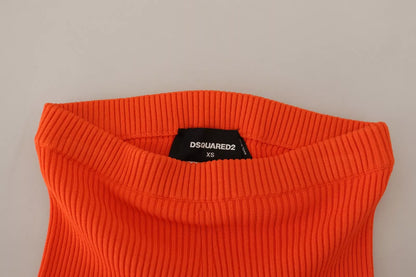 Dsquared² Orange Viscose Mid Waist Slim Fit Bermuda Shorts Dsquared²