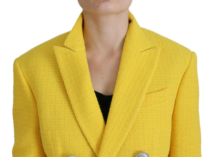 Dsquared² Yellow Peak Double Breasted Suit Blazer Short Set Dsquared²