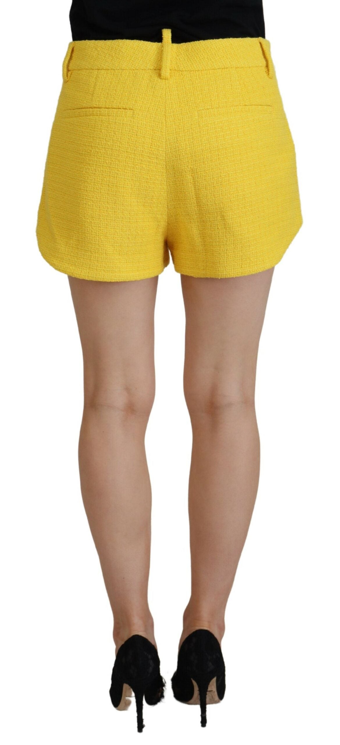 Dsquared² Yellow Peak Double Breasted Suit Blazer Short Set Dsquared²