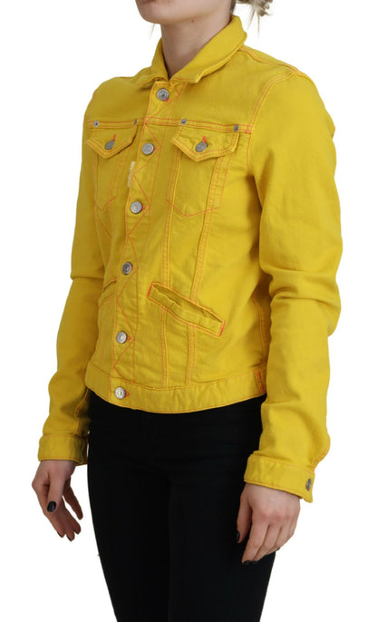 Dsquared² Yellow Collared Long Sleeves Denim Jacket Dsquared²