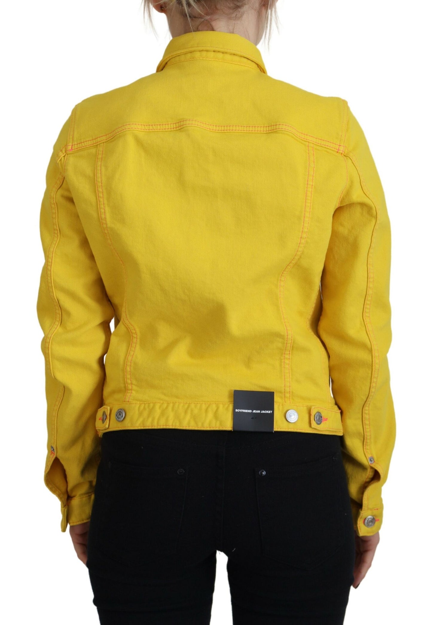 Dsquared² Yellow Collared Long Sleeves Denim Jacket Dsquared²