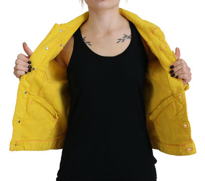 Dsquared² Yellow Collared Long Sleeves Denim Jacket Dsquared²