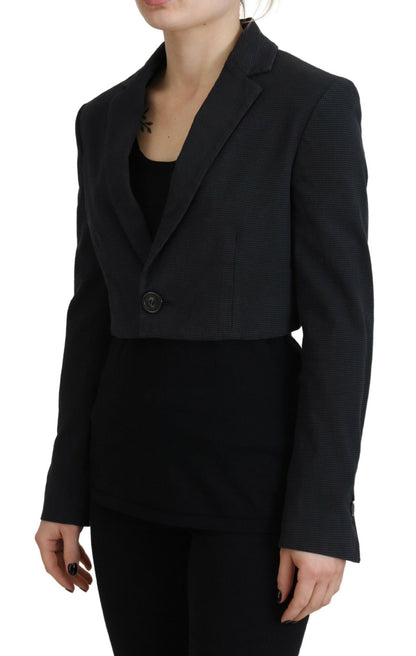 Dsquared² Black Cotton Cropped Button Blazer Jacket Dsquared²