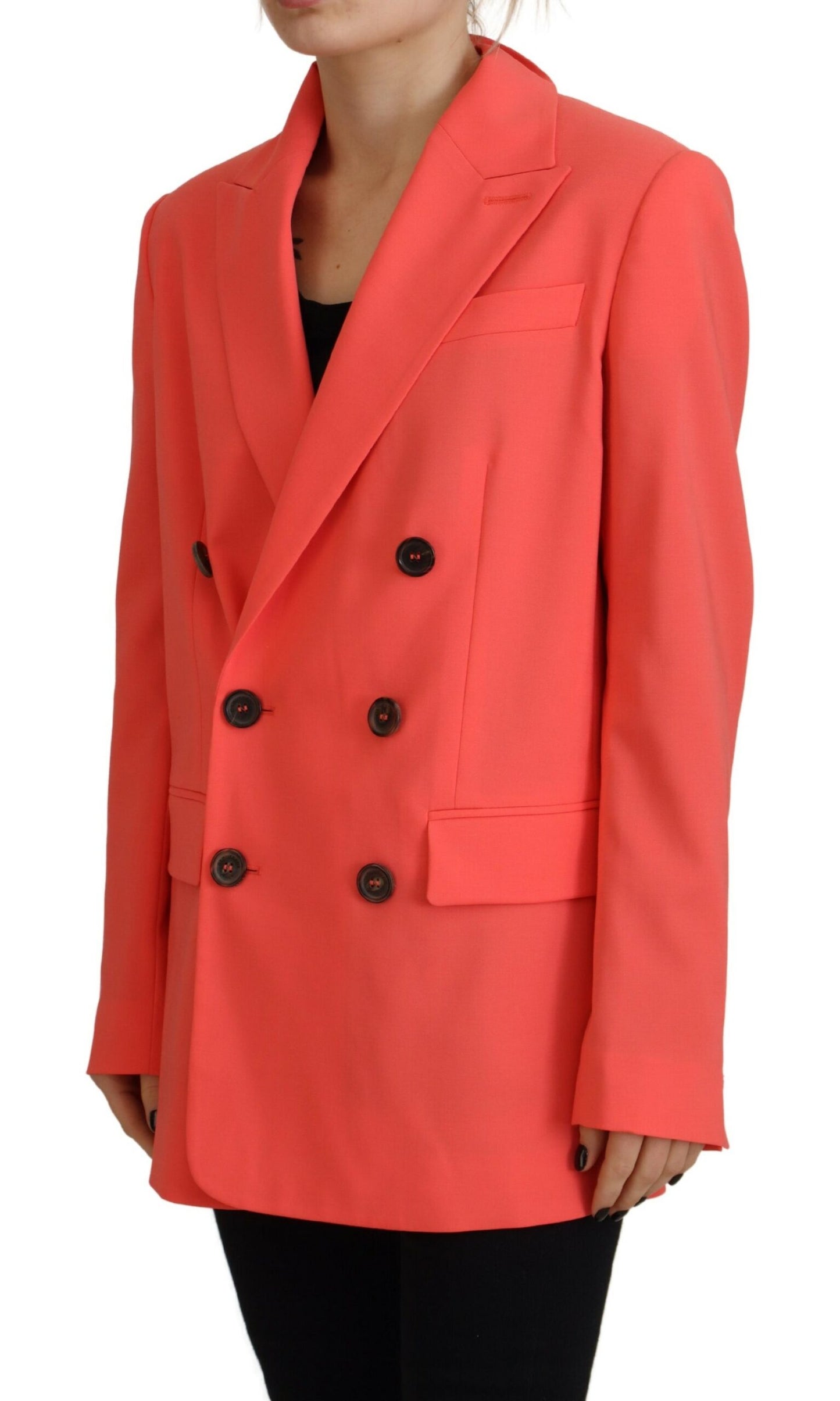 Dsquared² Pink Double Breasted Coat Blazer Jacket Dsquared²