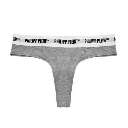 Philipp Plein Chic Gray Logo Waistband Thong Set Philipp Plein