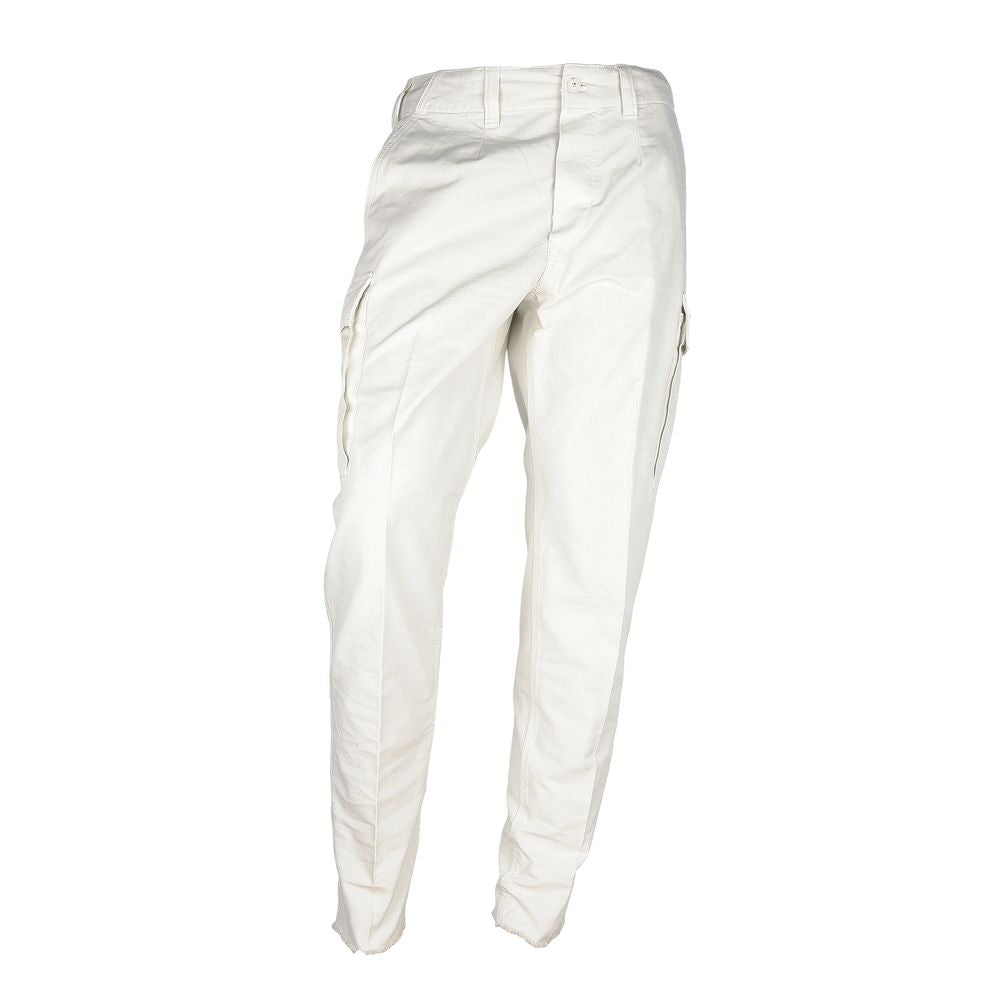 Don The Fuller Chic White Cotton Trousers for Men Don The Fuller