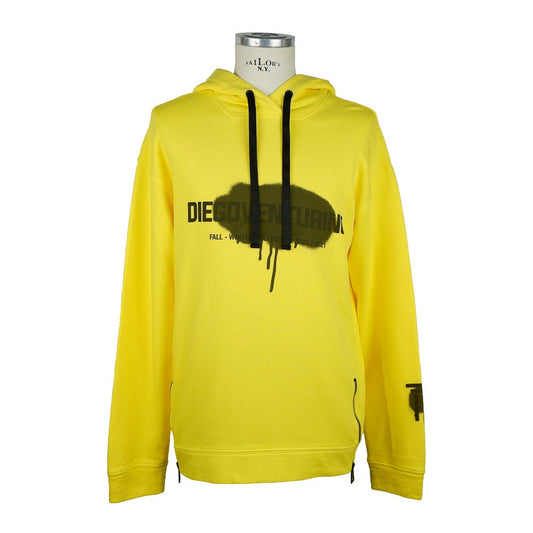 Diego Venturino Elevate Your Style: Sunshine Yellow Cotton Hoodie Diego Venturino