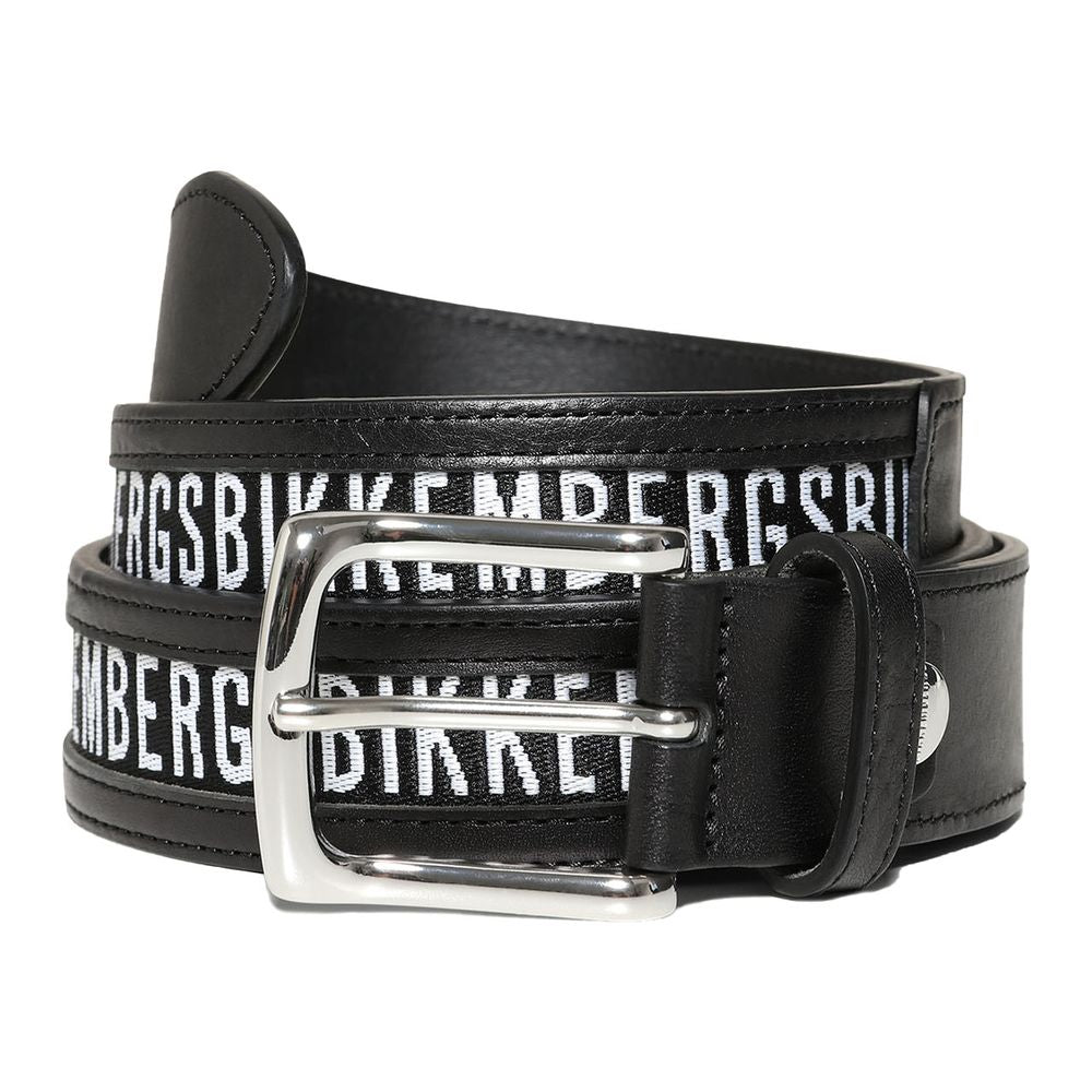 Bikkembergs Sleek Black Calfskin Leather Belt Bikkembergs