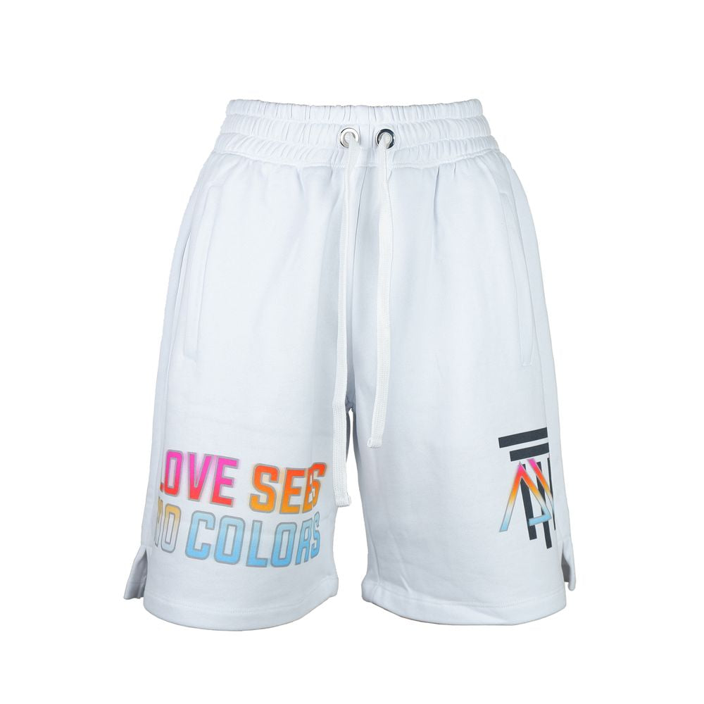 Diego Venturino Chic Drawstring Cotton Shorts in White Diego Venturino