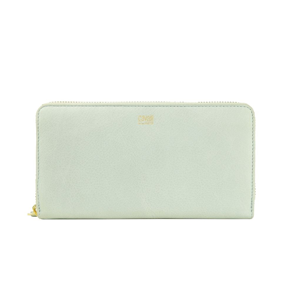 Cavalli Class Elegant Grey Calfskin Leather Purse Cavalli Class