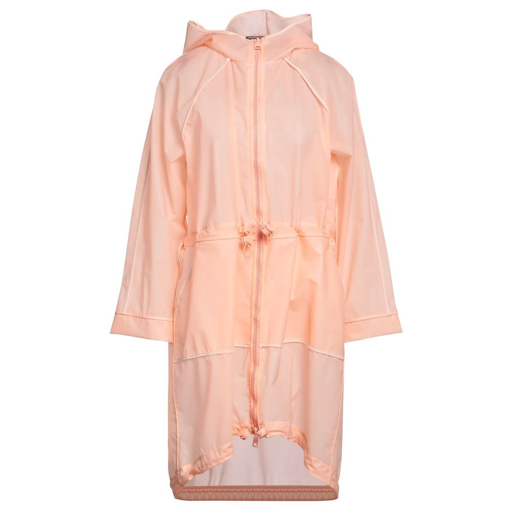 Elisabetta Franchi Powder Pink Long Waterproof Jacket Elisabetta Franchi