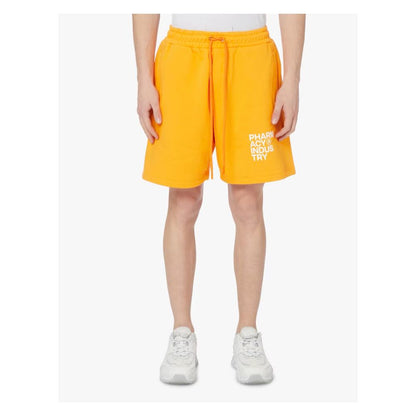 Pharmacy Industry Chic Orange Cotton Trousers with Logo Detail Pharmacy Industry