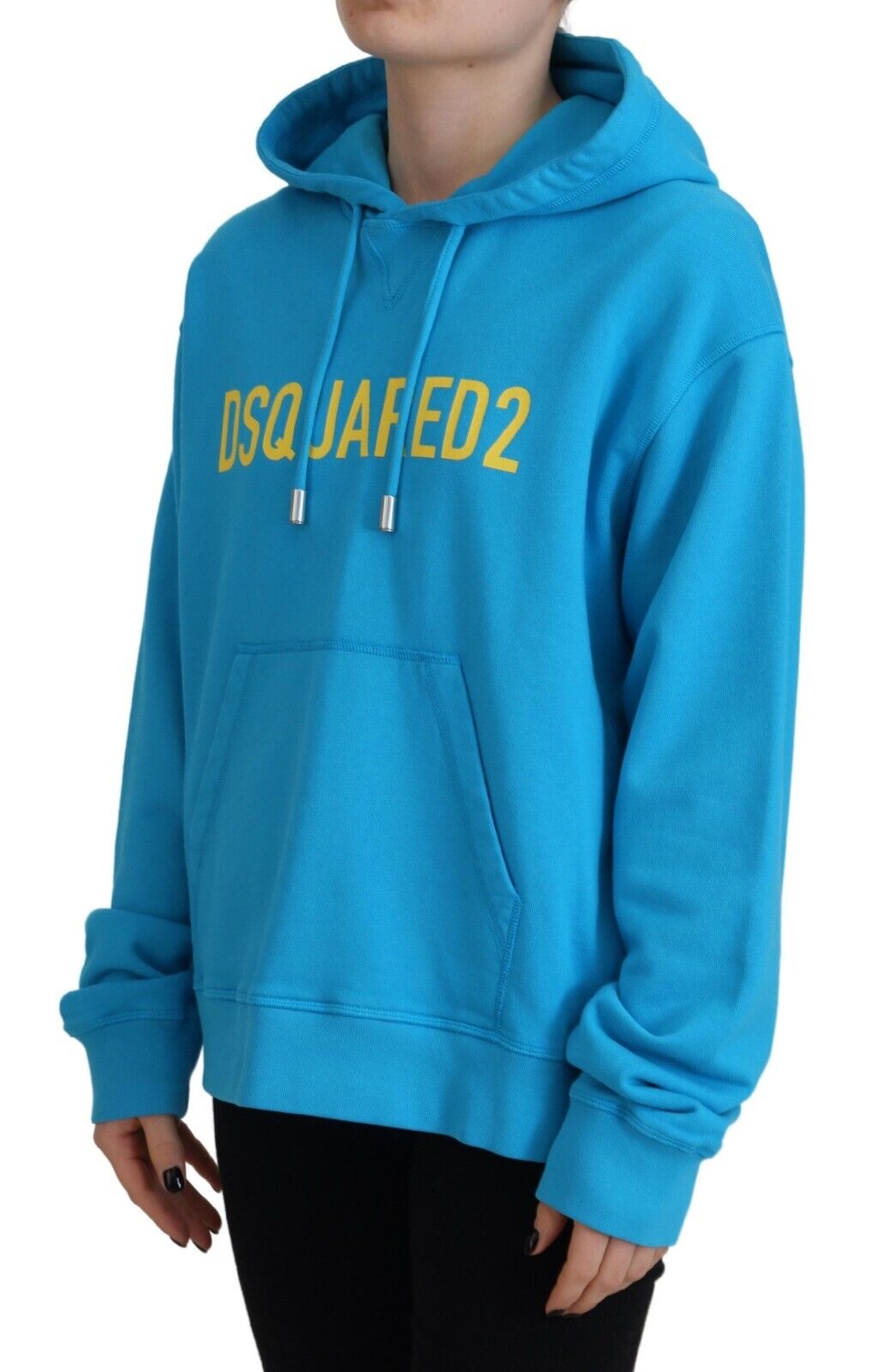 Dsquared² Blue Logo Print Cotton Hoodie Sweatshirt Sweater Dsquared²