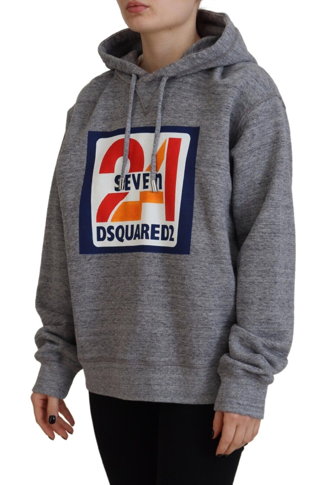 Dsquared² Gray Logo Print Cotton Hoodie Sweatshirt Sweater Dsquared²