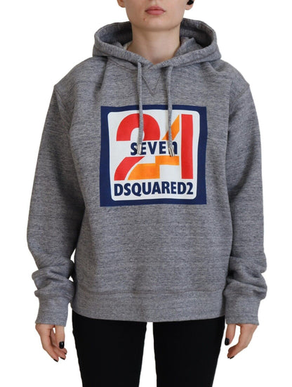 Dsquared² Gray Logo Print Cotton Hoodie Sweatshirt Sweater Dsquared²