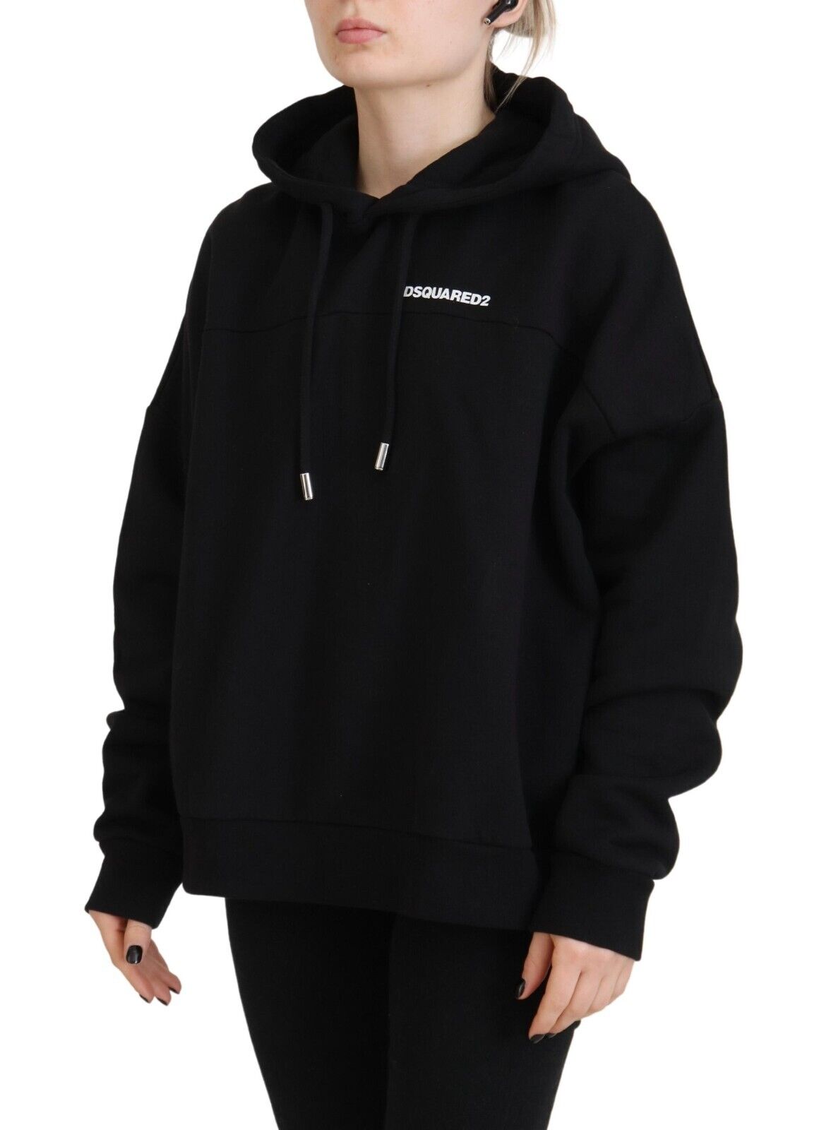 Dsquared² Black Logo Patch Cotton Hoodie Sweatshirt Sweater Dsquared²