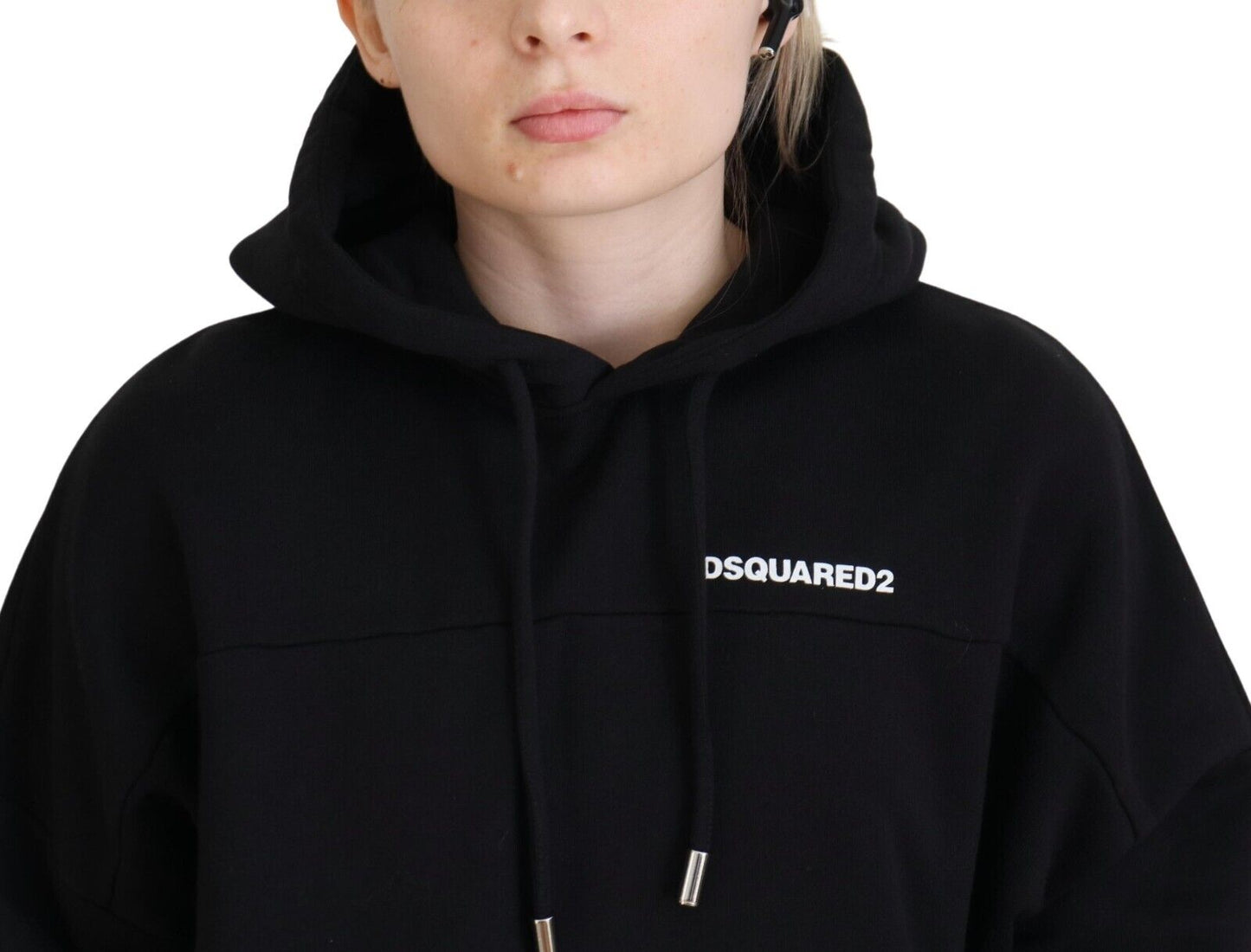 Dsquared² Black Logo Patch Cotton Hoodie Sweatshirt Sweater Dsquared²