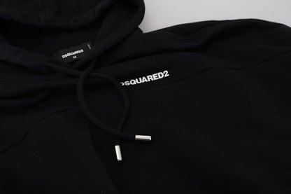 Dsquared² Black Logo Patch Cotton Hoodie Sweatshirt Sweater Dsquared²