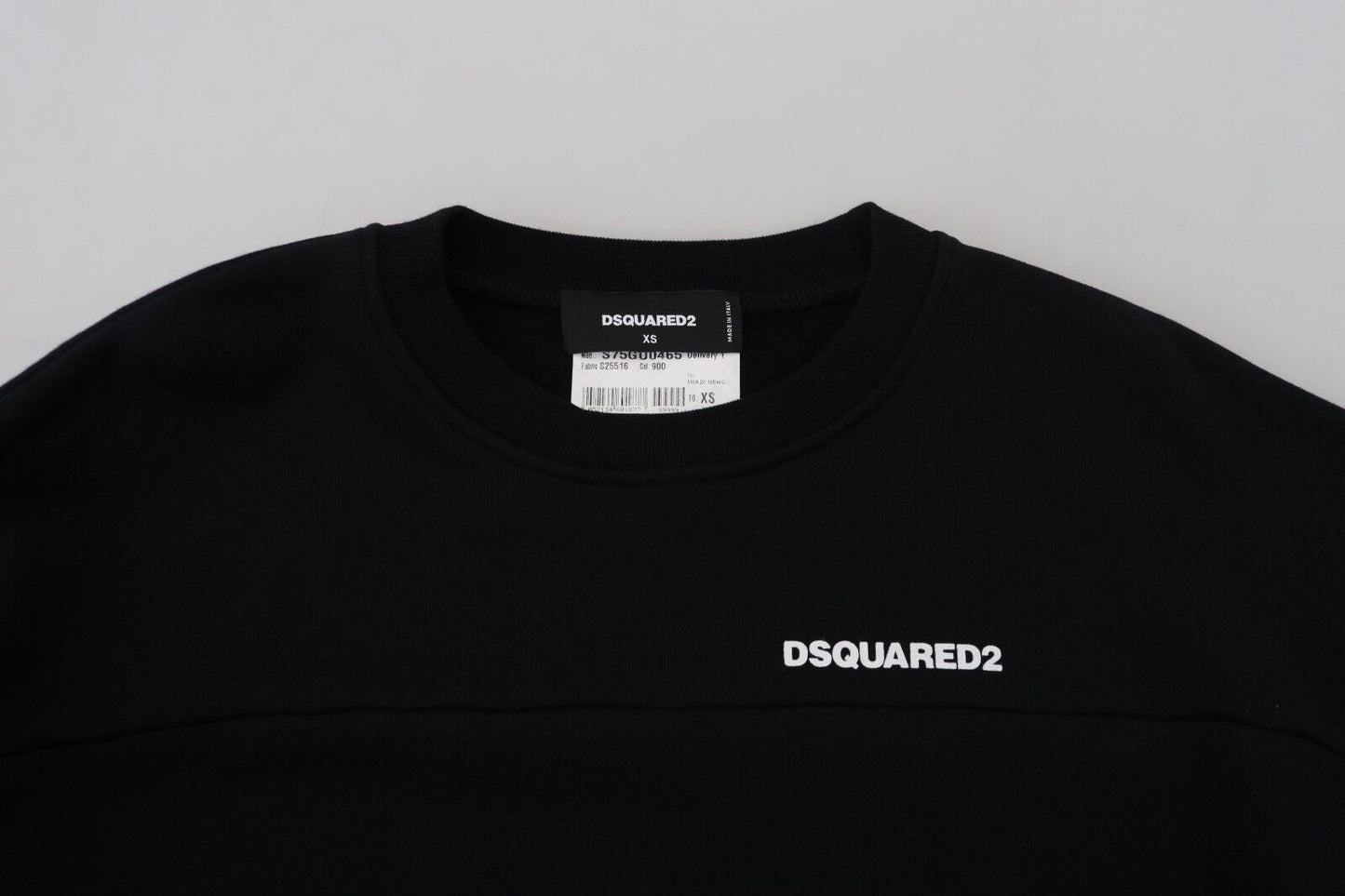 Dsquared² Black Cotton Printed Women Long Sleeve Sweater Dsquared²