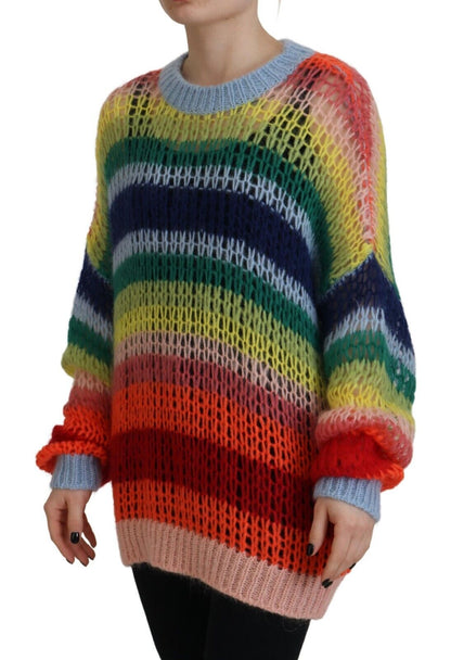 Dsquared² Multicolor Knitted Mohair Crewneck Pullover Sweater Dsquared²