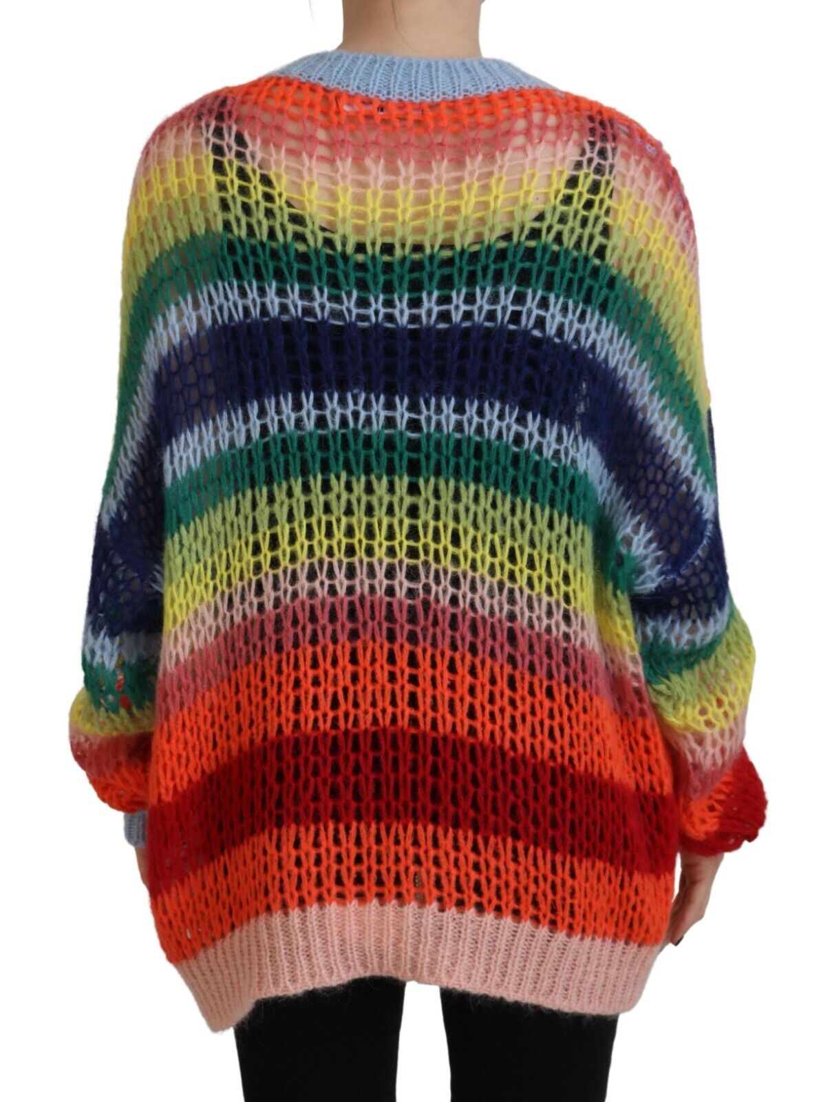 Dsquared² Multicolor Knitted Mohair Crewneck Pullover Sweater Dsquared²