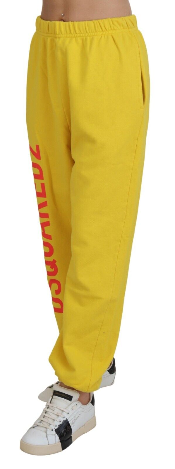 Dsquared² Yellow Mid Waist Logo Print Jogger Trouser Pants Dsquared²