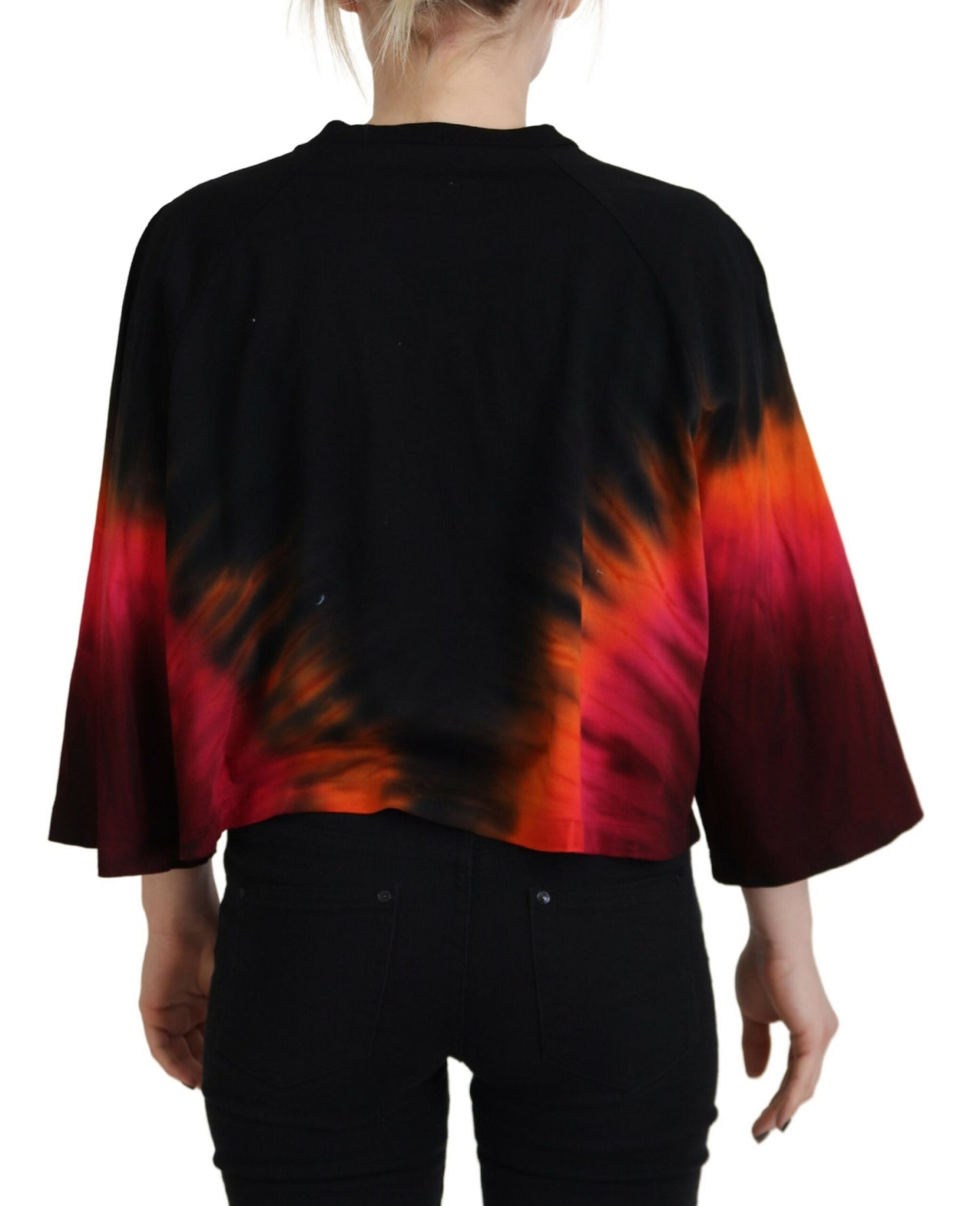 Dsquared² Black Cotton Tie Dye Crew Neck Casual Top Dsquared²