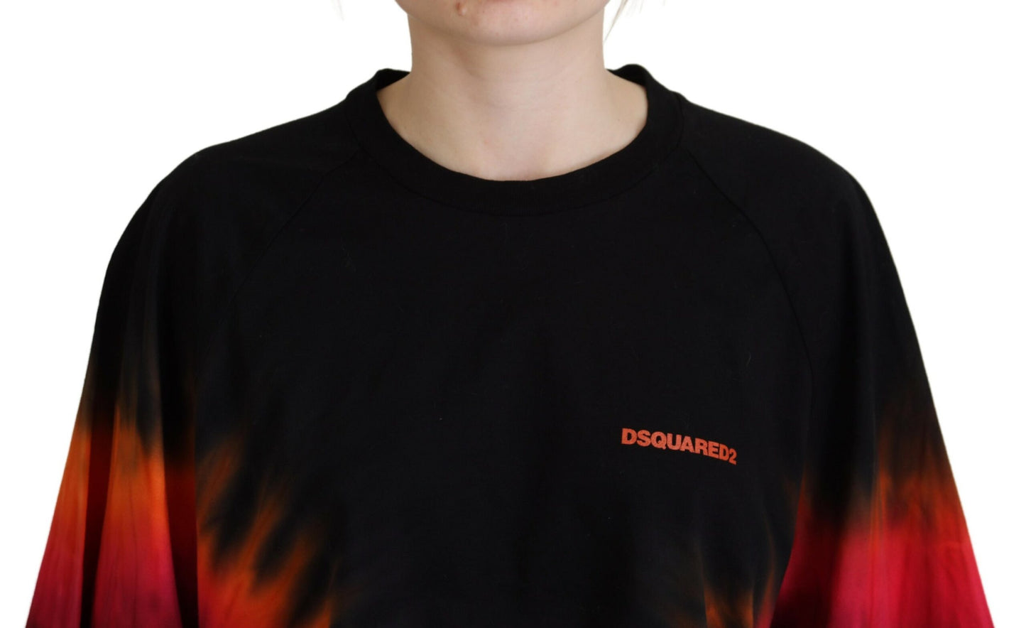 Dsquared² Black Cotton Tie Dye Crew Neck Casual Top Dsquared²