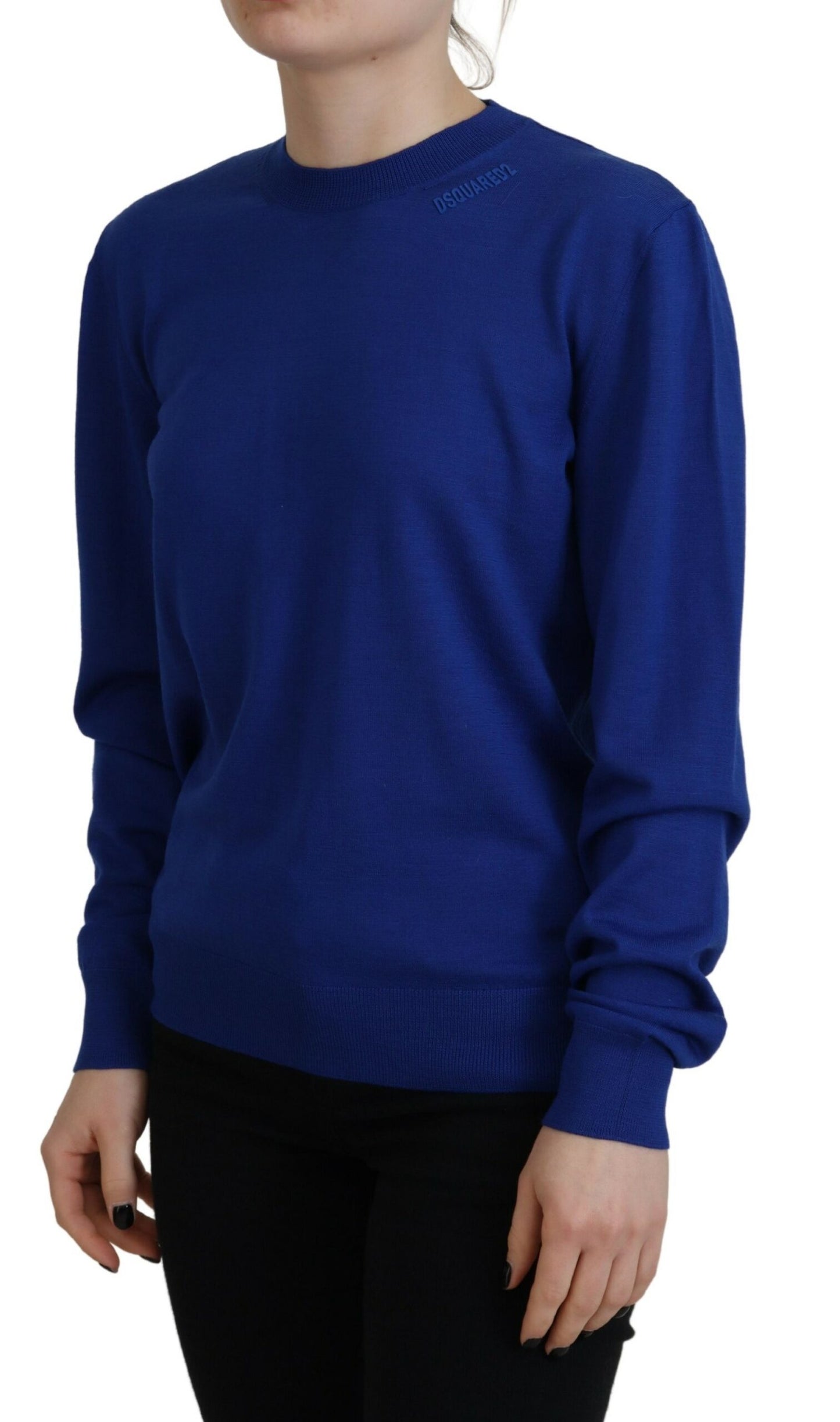 Dsquared² Blue Long Sleeve Crew Neck Casual Sweater Dsquared²