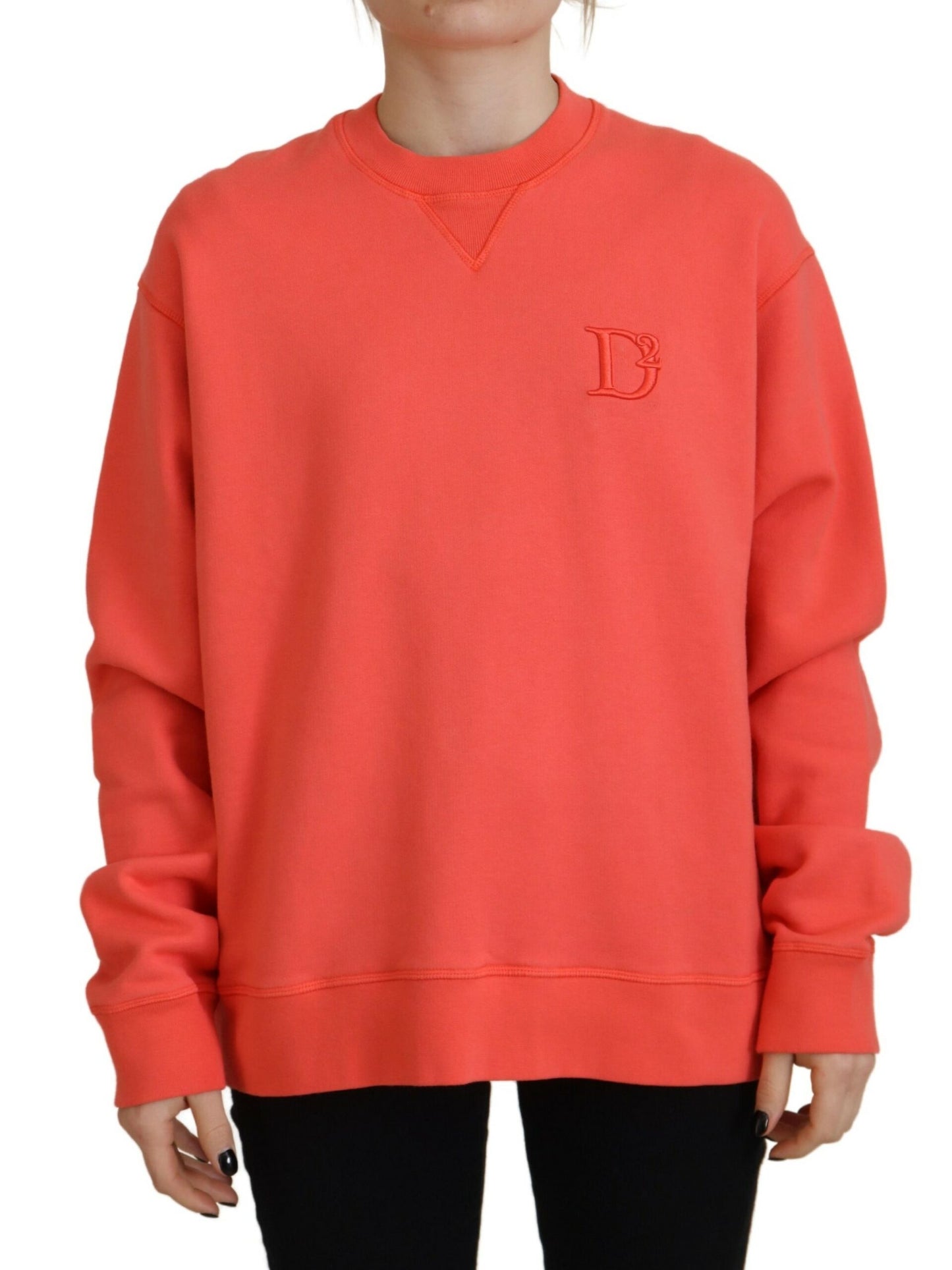 Dsquared² Pink Logo Embroidery Women Long Sleeve Sweater Dsquared²