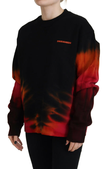 Dsquared² Black Tie Dye Logo Print Women Long Sleeve Sweater Dsquared²