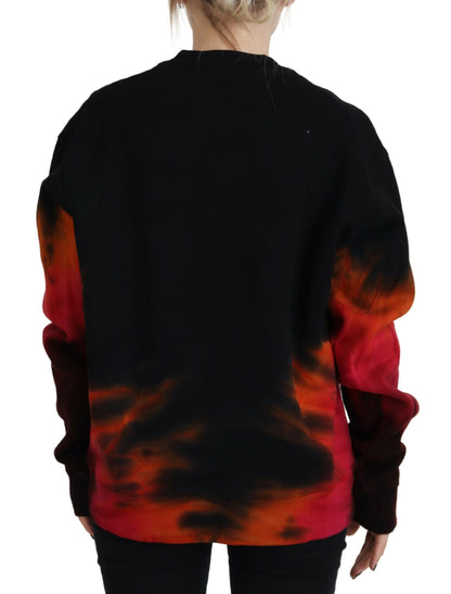 Dsquared² Black Tie Dye Logo Print Women Long Sleeve Sweater Dsquared²