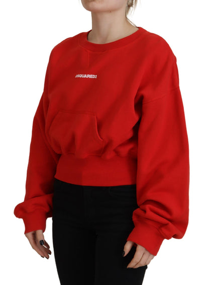 Dsquared² Red Logo Print Women Crew Neck Long Sleeve Sweater Dsquared²